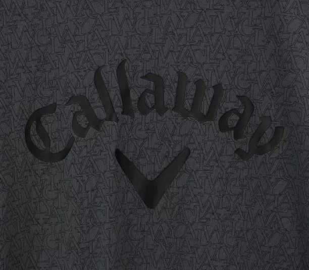 《2023年秋冬》キャロウェイ C23233108 ロゴプリント長袖モックネックシャツ（1010）黒（M) 1