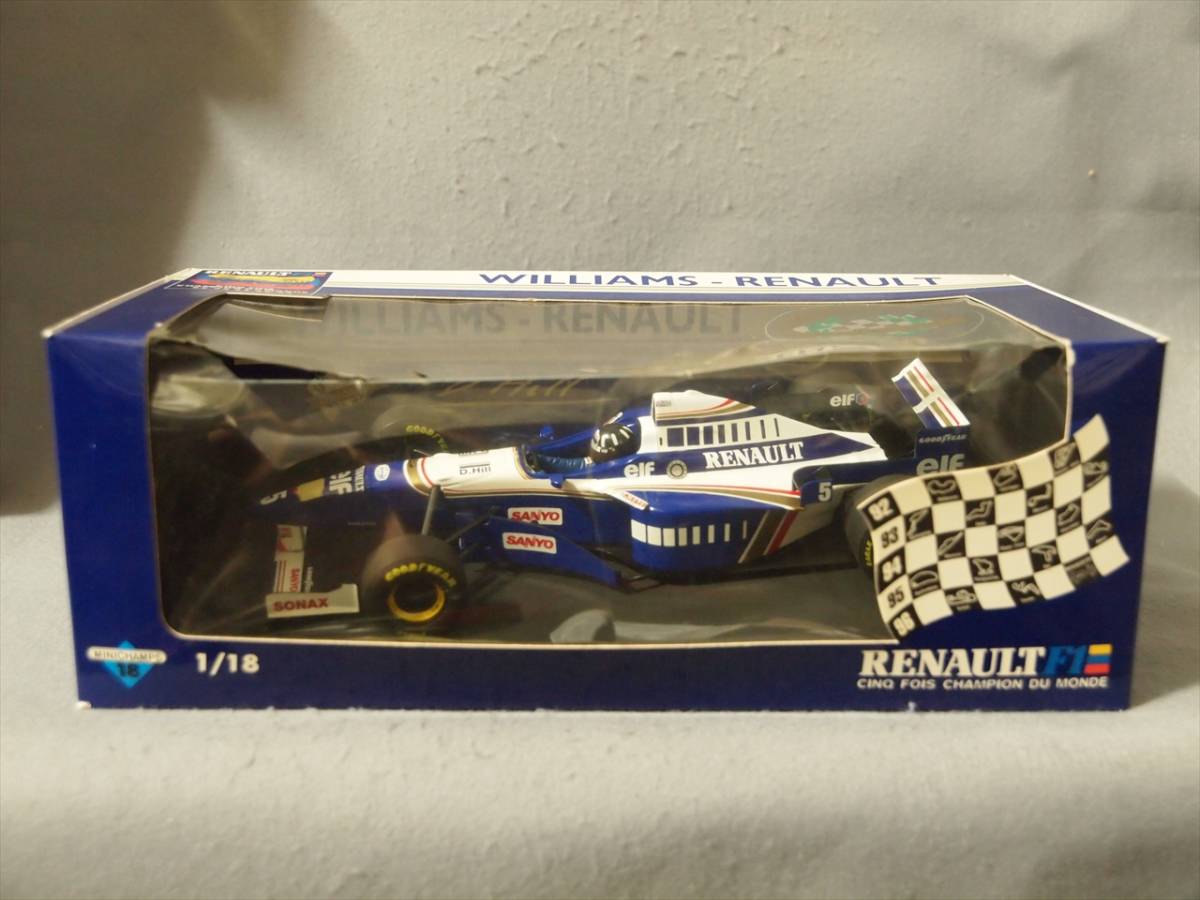 ルノー F1 box 1/18 Williams Renault FW18 1996年F1チャンピオン #5 デーモン・ヒル Minichamps 7711 147 680 【箱痛み】_画像1