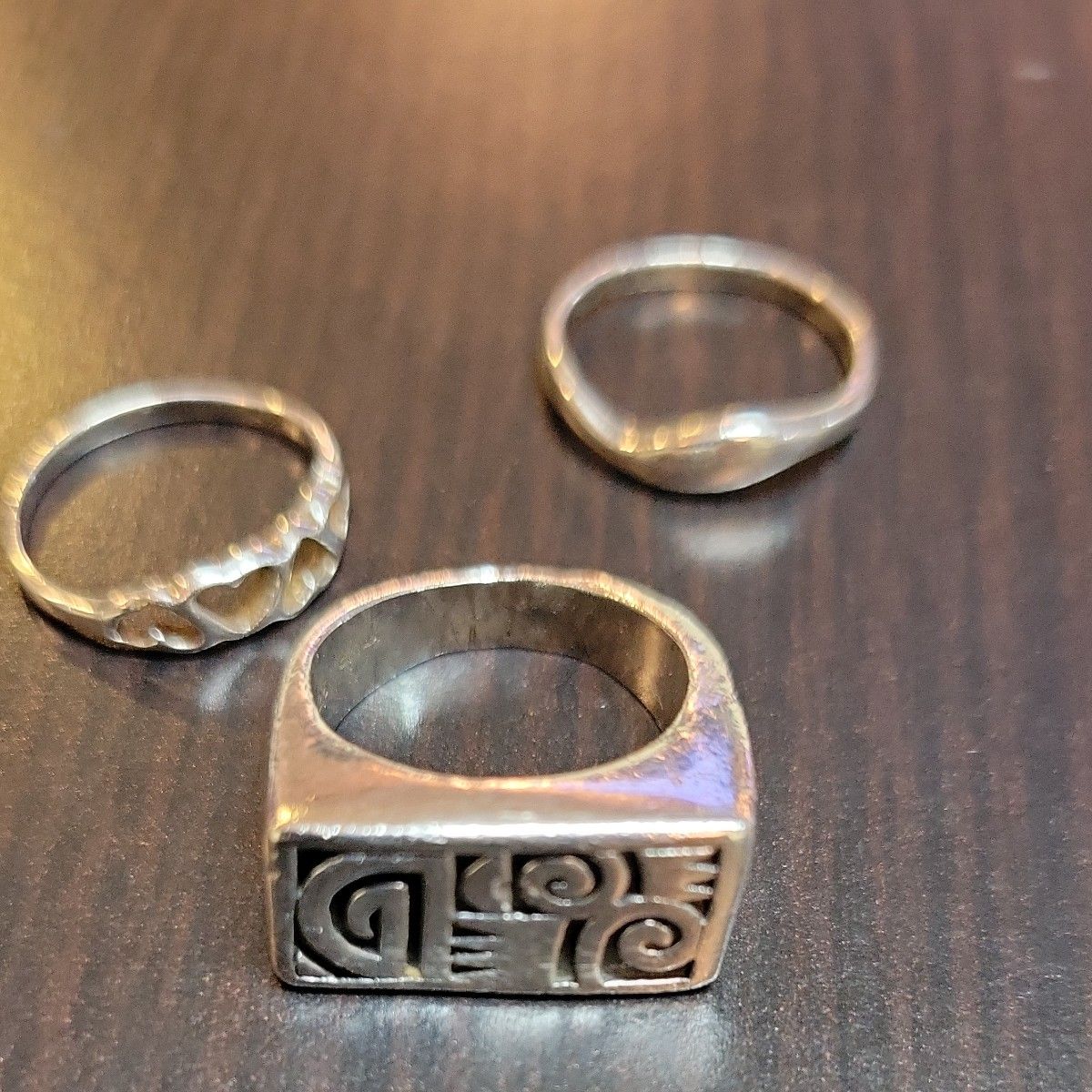 シルバーリング 925 銀 ツイスト 文字 レター スクリプト 韓国 指輪⑧