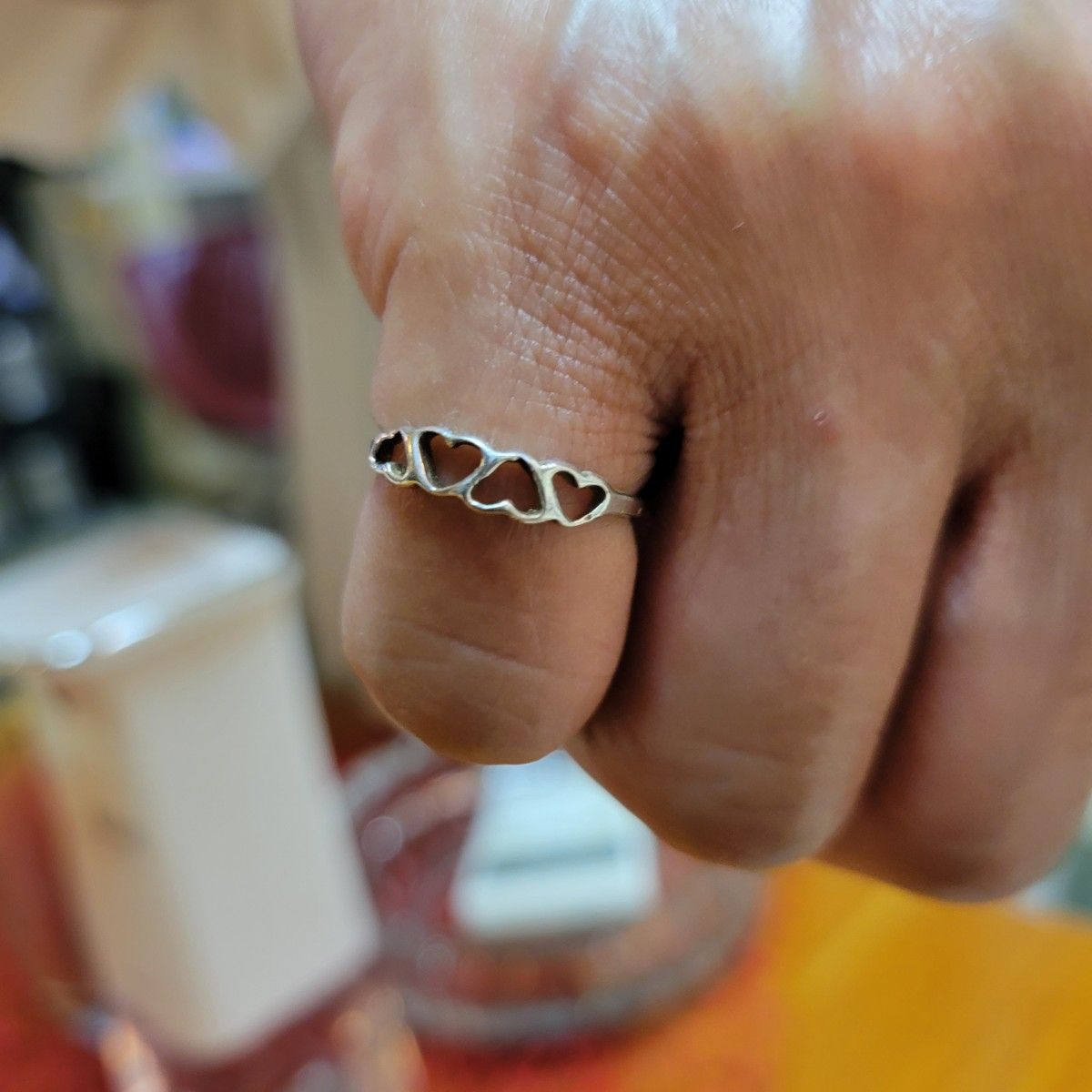 シルバーリング 925 銀 ツイスト 文字 レター スクリプト 韓国 指輪⑧