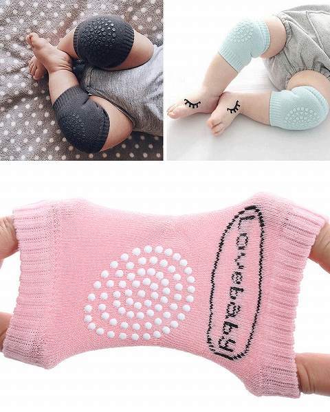 [bw8-a2] baby knee ..2 pairs set knees .. knee pad ventilation cooling measures protection against cold ( green pink )