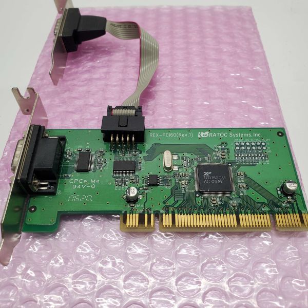 @T0555 秋葉原万世商会 RATOC Systems,Inc REX-PCI60(Rev.1) RS-232C・デジタルI/O PCIボード ジャンク扱い品_画像2