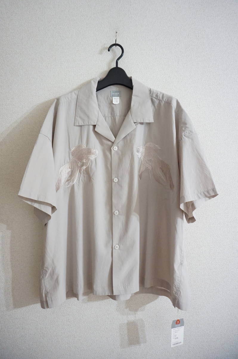 未使用 deluxe GOLDFISH SHIRTS 刺繍 金魚 シャツ オープンカラー 半袖