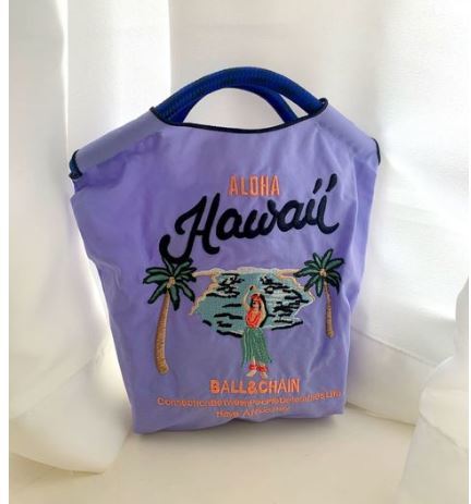 【Purple Hawaii】カワイイ-ミニチェーンキャンバストートバッグ,キャンバスハンドバッグ,ショッピング,刺embroidery,女の子へのギフト_画像1