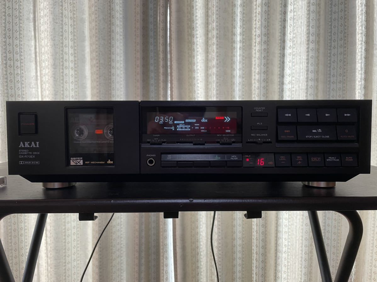 AKAI アカイ 赤井 GX-R70EX オートリバースカセットデッキ 動作品 dbx Dolby B C搭載 録音再生確認テープ付　現状品_画像1