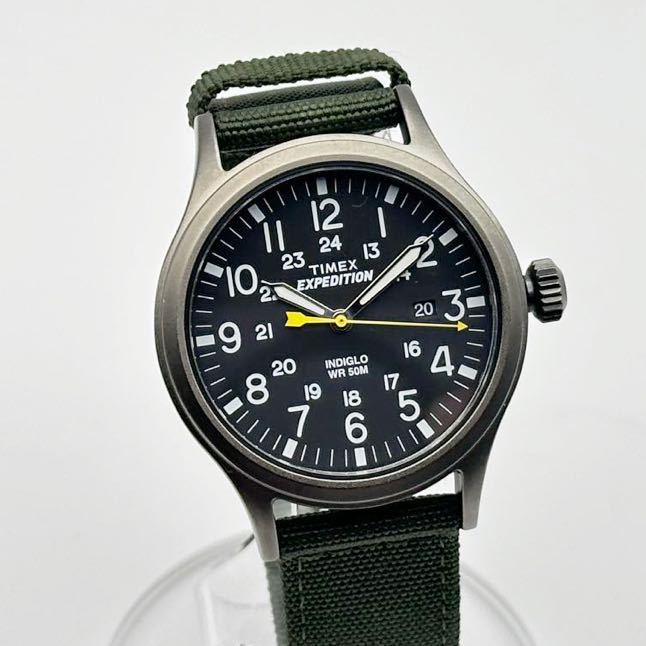 5-30 未使用 TIMEX タイメックス EXPEDITION SCOUT METAL エクスペディション スカウト メタル ミリタリー アナログ 腕時計 カーキ T49961_画像2