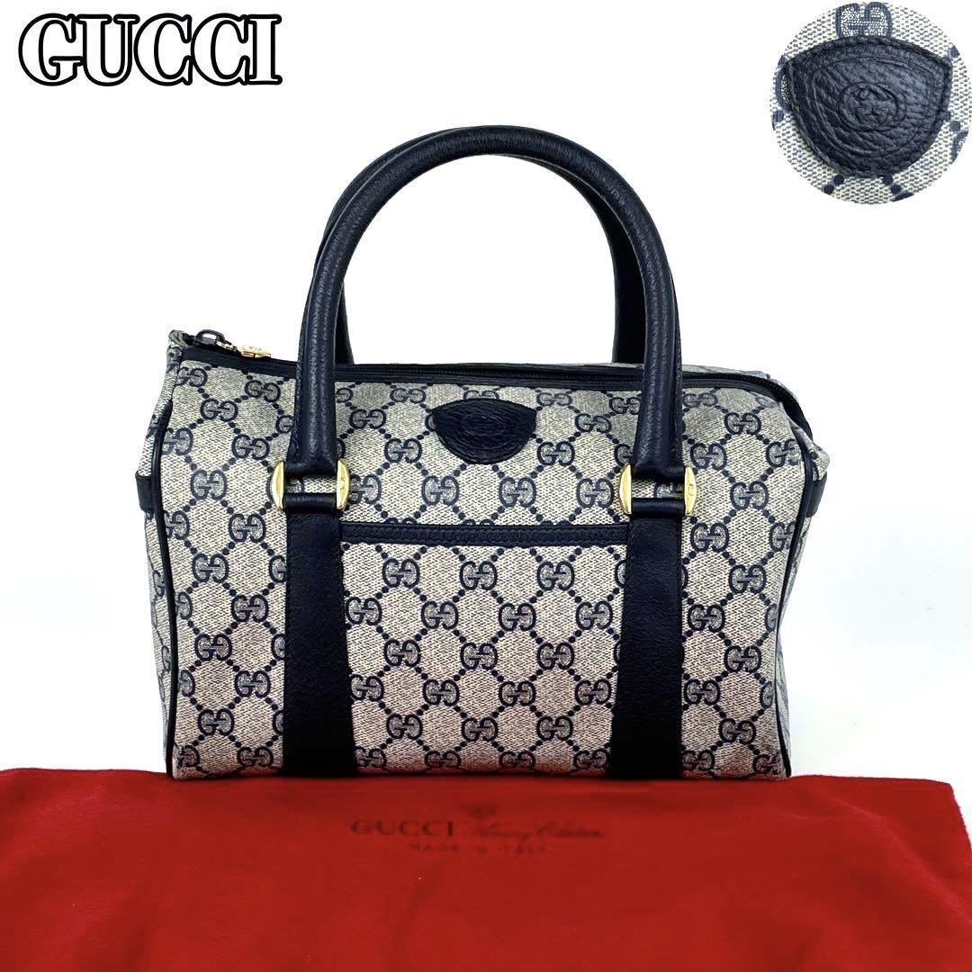 美品】GUCCI ミニボストンバック GGスプリーム インターロッキング ロゴ-