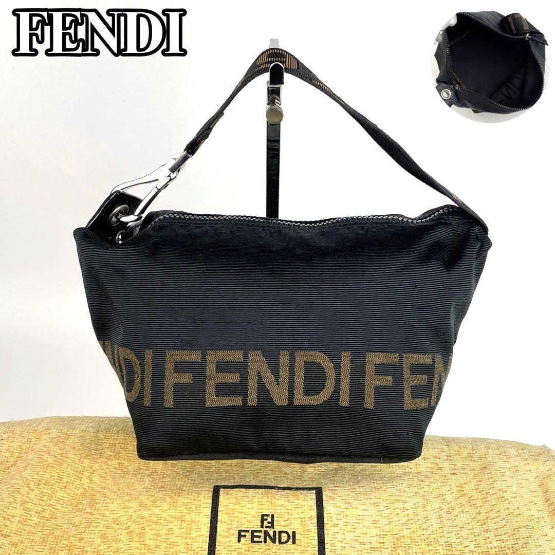 美品】FENDI ズッカ ミニハンドバック ナイロン FFロゴ-