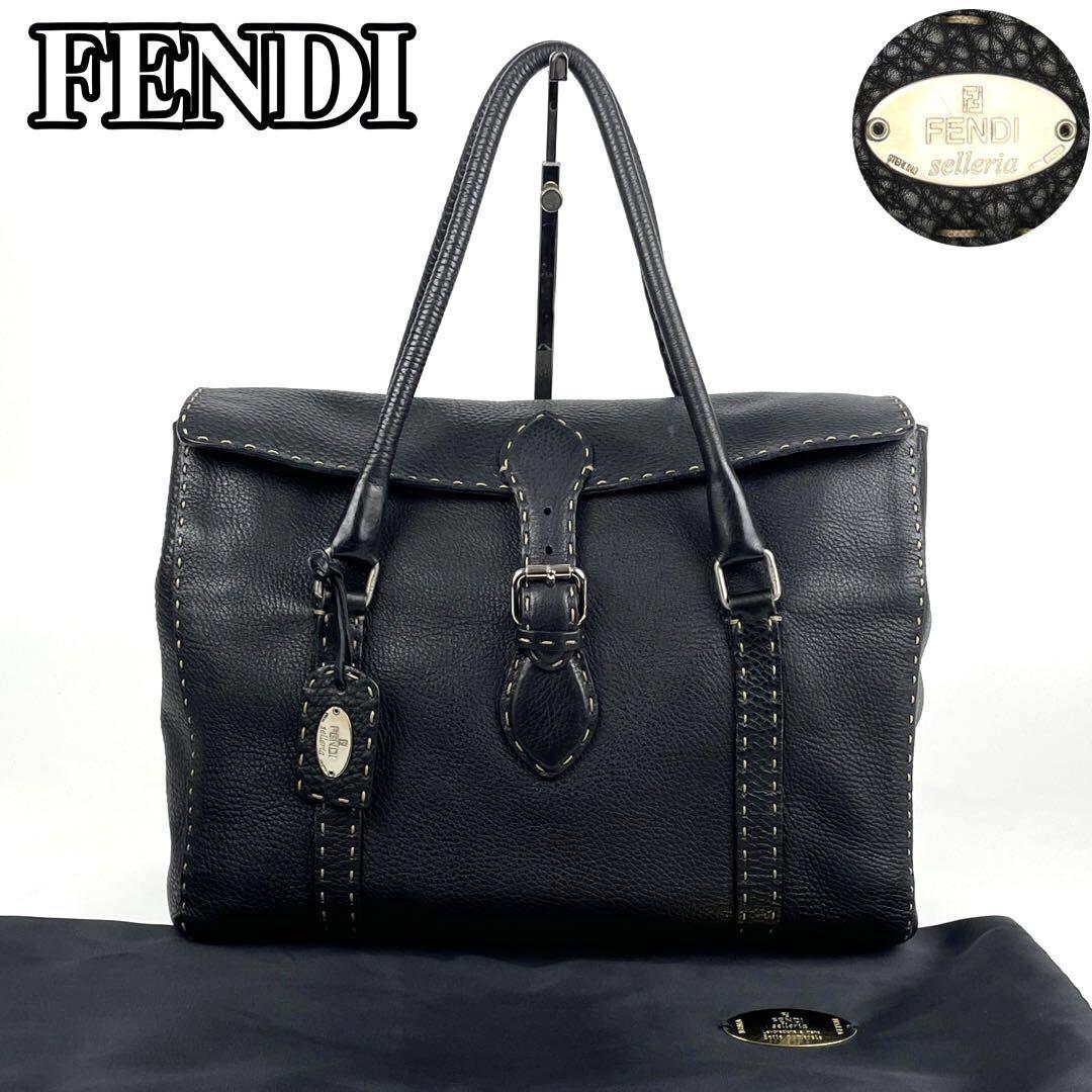 美品 FENDI フェンディ Selleria セレリア リンダ ハンドバッグ カーフ