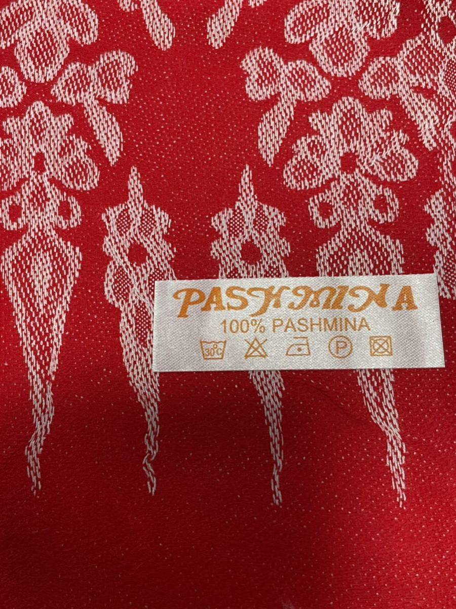 SALE【 新品　送料無料 】 ストール　タイシルク　カシミヤ　大判　f5 PASHMINA 100％ アジアン エスニック　マフラー