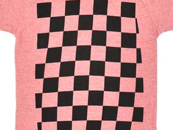 5°CHECKER 染込プリント Tシャツ RED×BLACK XL/市松模様checkerflagチェッカーフラッグチェック柄アメカジバイクウェア単車旧車ドライブ_画像4