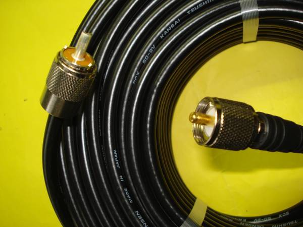 * coaxial cable *5D-2V 30m( Kansai communication ) both edge connector attaching * new goods ③