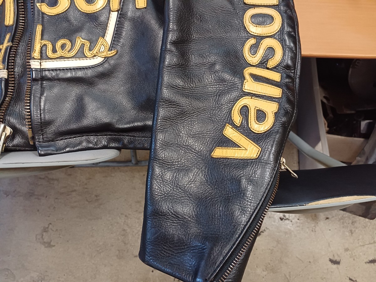 VANSON バンソン ワンスター ライダースジャケット　モデルスター　別注ブラック　バトル系　サイズ38 インナー付き_画像3