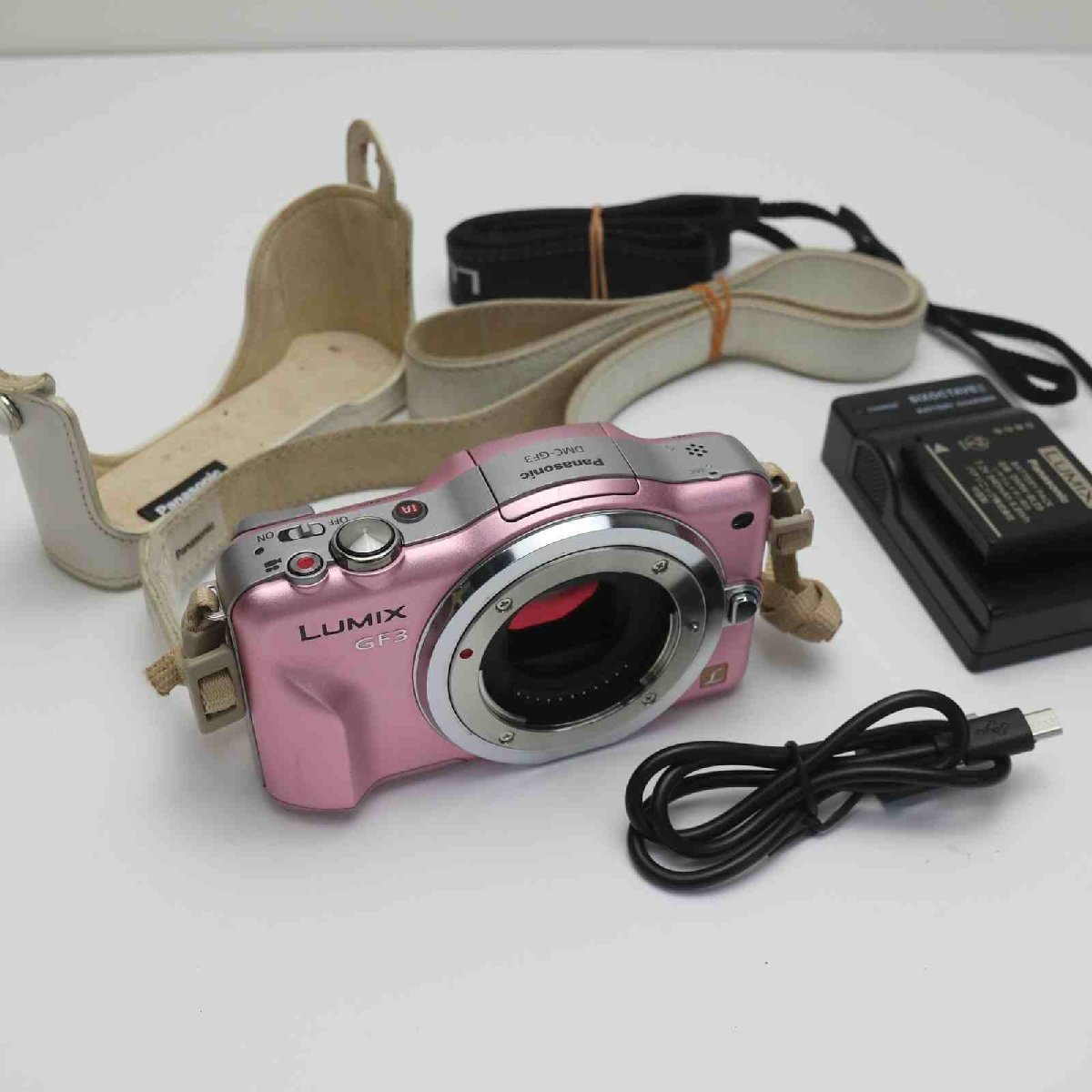 美品 DMC-GF3 フェアリーピンク ボディ 即日発送 Panasonic LUMIX デジタル一眼 本体 あすつく 土日祝発送OK_画像1