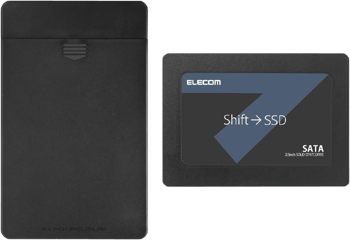 エレコム 内蔵SSD 240GB 2.5インチ SATA3.0 HDDケース付 データ移行ソフト (中古品)