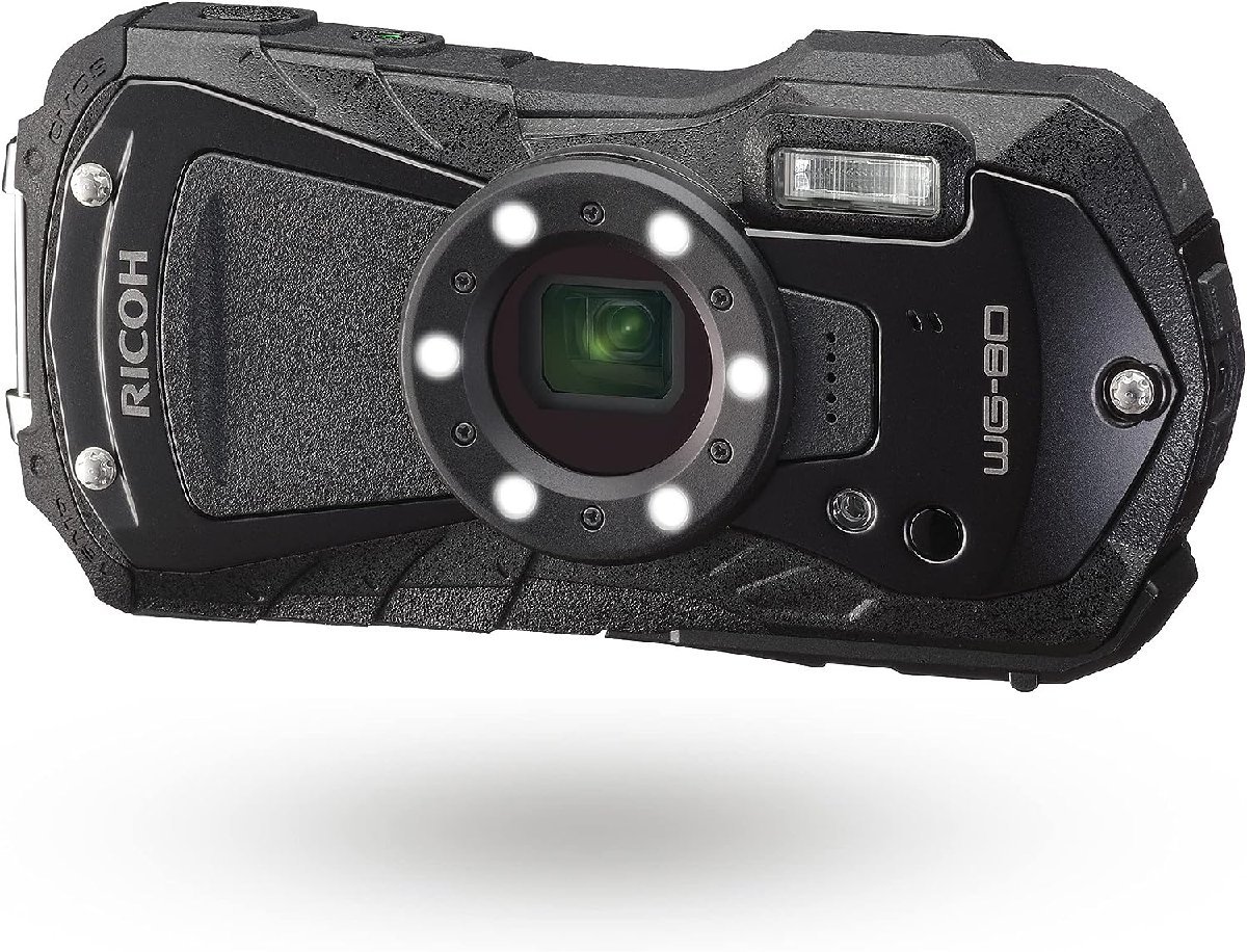 誠実 リコー本格防水デジタルカメラ BLACK WG-80 RICOH 14m防水 1.6(中古品) (連続2時間) リコー