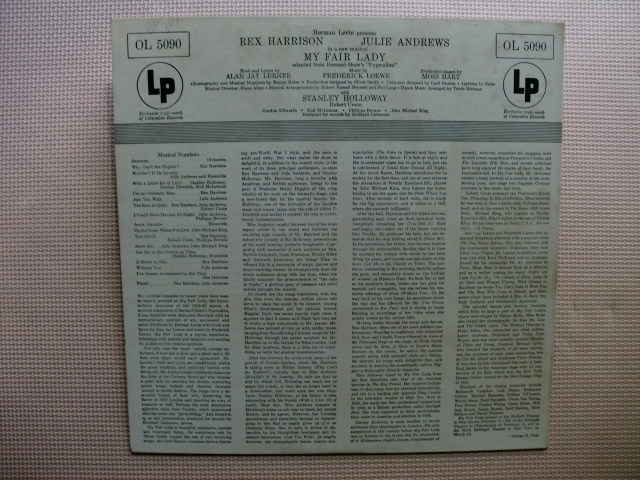 ＊【LP】Rex Harrison, Julie Andrews／MY FAIR LADY（OL5090）（輸入盤）_画像5