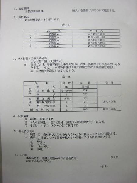 ・防振ゴム / 防振パッド（10T×100W×1000L）(新品)　＊_画像3