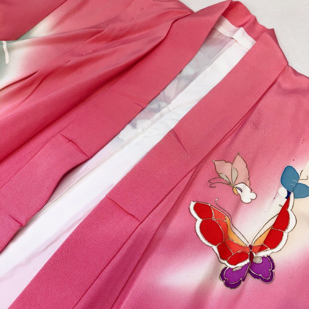 [ Rene -toru] "Семь, пять, три" кимоно с длинными рукавами розовый бабочка колокольчик . документ . японский костюм кимоно классика рисунок retro Showa симпатичный плечо длина 130 ширина 48 длина рукава 52 * включение в покупку возможно *9212