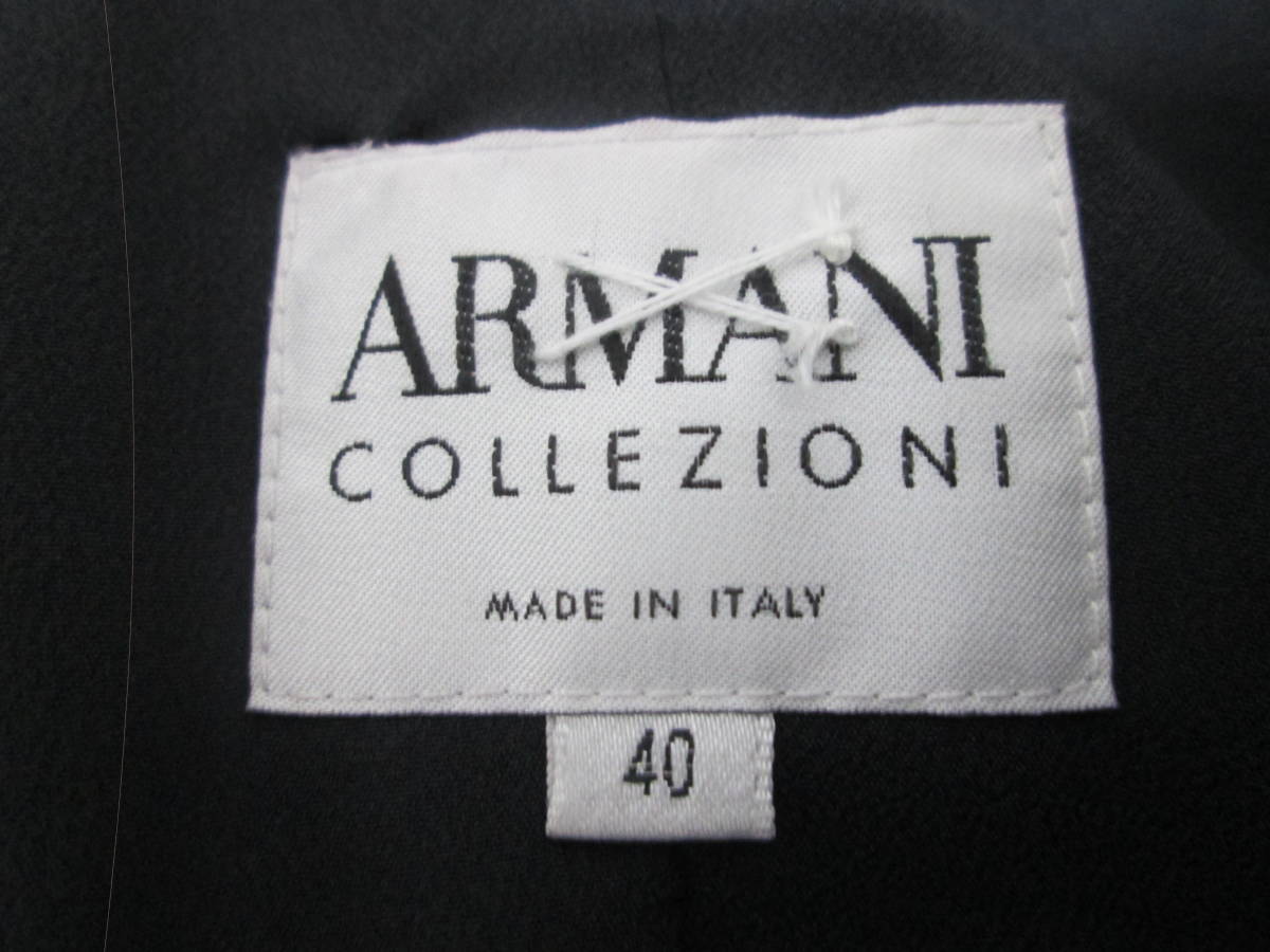(87)♪ARMANI COLLEZIONI アルマーニ コレツィオーニ レディース 3つボタン シングル ジャケット ネイビー サイズ40 イタリア製の画像5