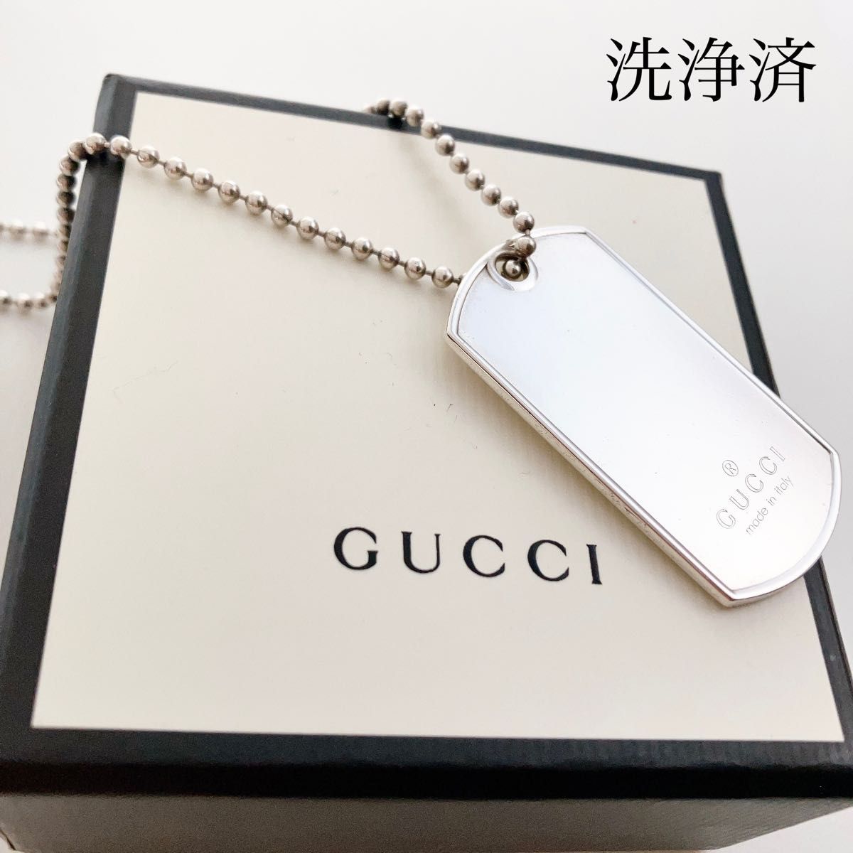 洗浄済】グッチ GUCCI ネックレス ペンダント シルバー Y069-