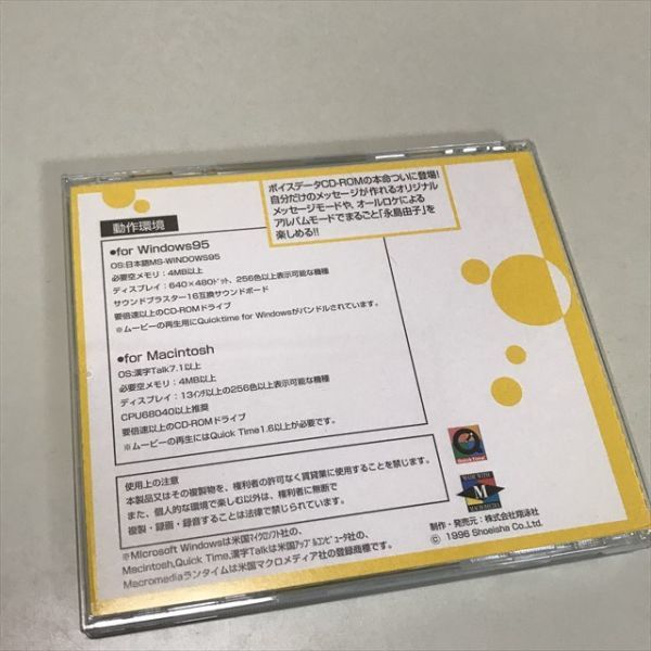 Z9316 ◆永島由子 ボイスグラフィー VOICE GRAPHY Windows Macintosh CD-ROMの画像2