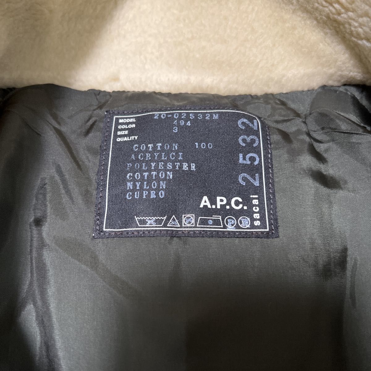 格安　新品同様　sacai × apc SHEARING PUFFER JACKET 定価15万　限定