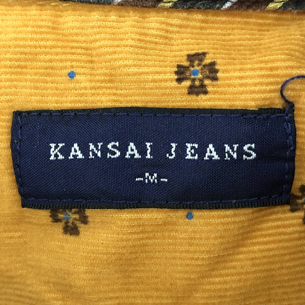 k0747 美品 KANSAI JEANS カンサイジーンズ シャツ 長袖 コーデュロイ 綿100％ 胸ポケット M 黄土色 メンズ シンプルデイリーカジュアル_画像8