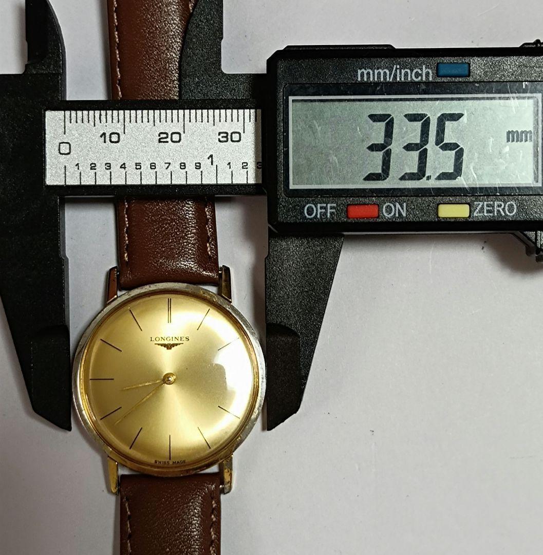 手巻き 稼働品　ロンジン　メンズ腕時計　ゴールド文字盤　新品社外品革ベルト　ＬＯＮＧＩＮＥＳ_画像9