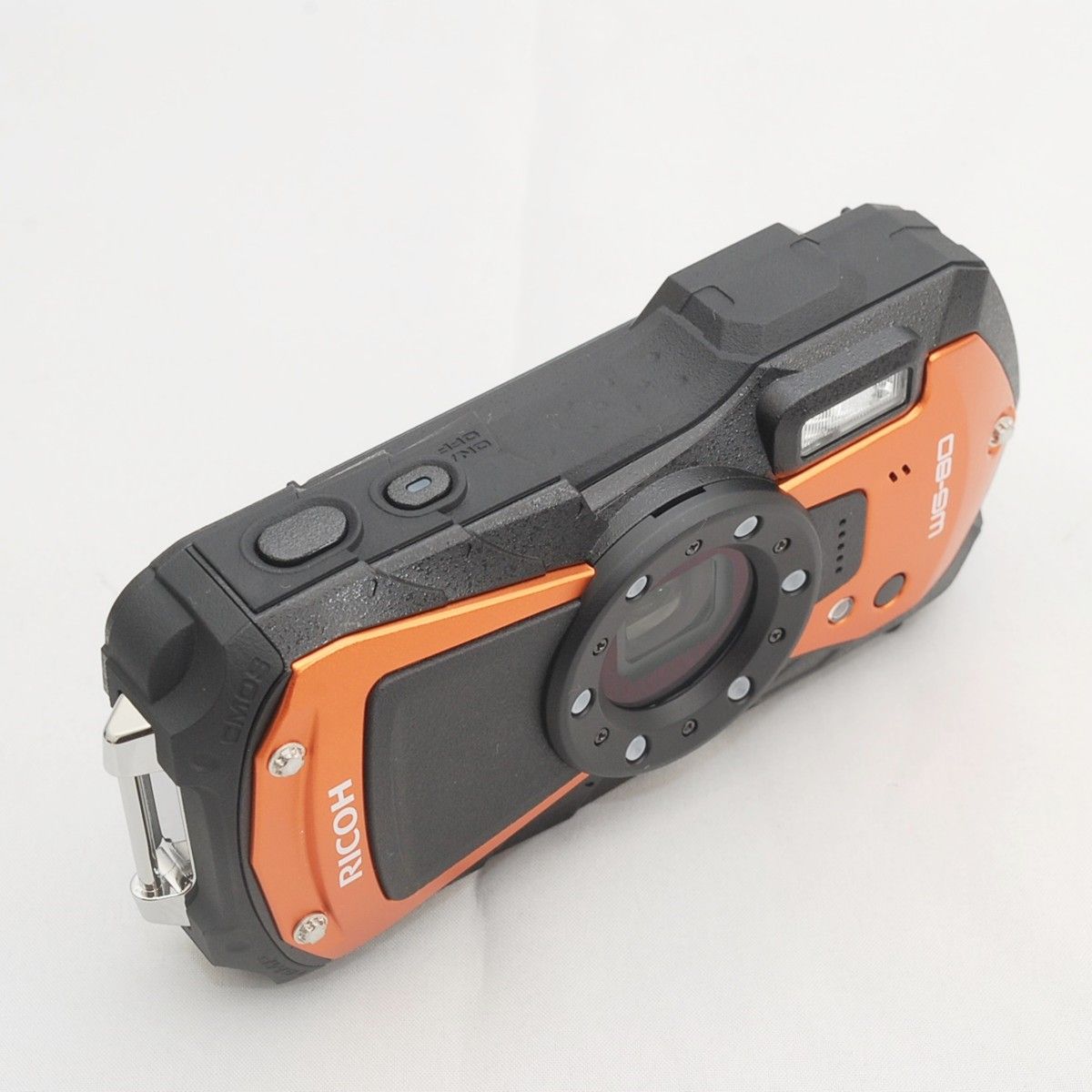 【美品】リコー RICOH WG-80 オレンジ アウトドアカメラ 防水 耐衝撃 防塵 耐寒 水中カメラ コンデジ 中古