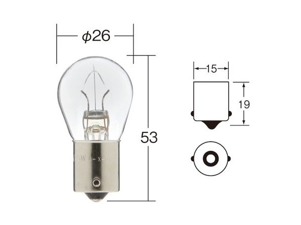 白熱 バルブ ウインカー バック ランプ ライト 24V 25W BA15s S25 クリア 10個 一般 ノーマルバルブ 小糸製作所 小糸 KOITO 4616_画像3