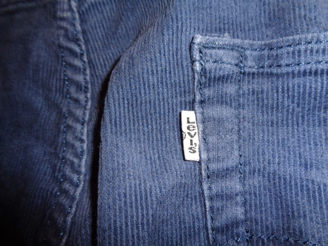 s319◆00's EURO Levi's 752 コーデュロイパンツ◆ユーロ リーバイス ｗ40 ビッグサイズ ストレッチ入 ネイビー 細畝 白タブ 欧州 _画像9