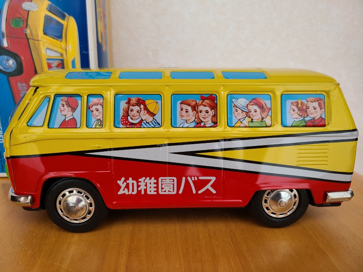 未使用 イチコー ビンテージ VWバス 幼稚園バス ブリキ-