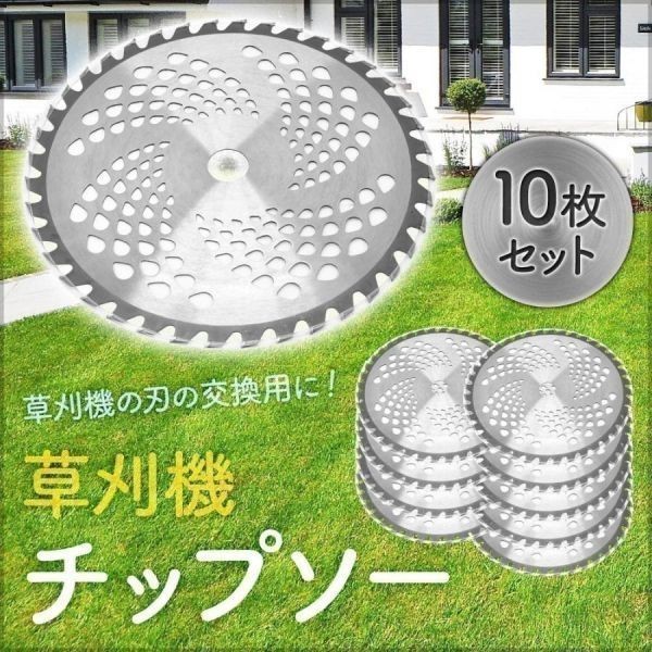 チップソー 刈払機 刃 40枚刃 40P 10枚セット 255mm 刈払い機 替刃 草刈機 替え刃 刃 カッター 手入れ 草 園芸 草刈り_画像1