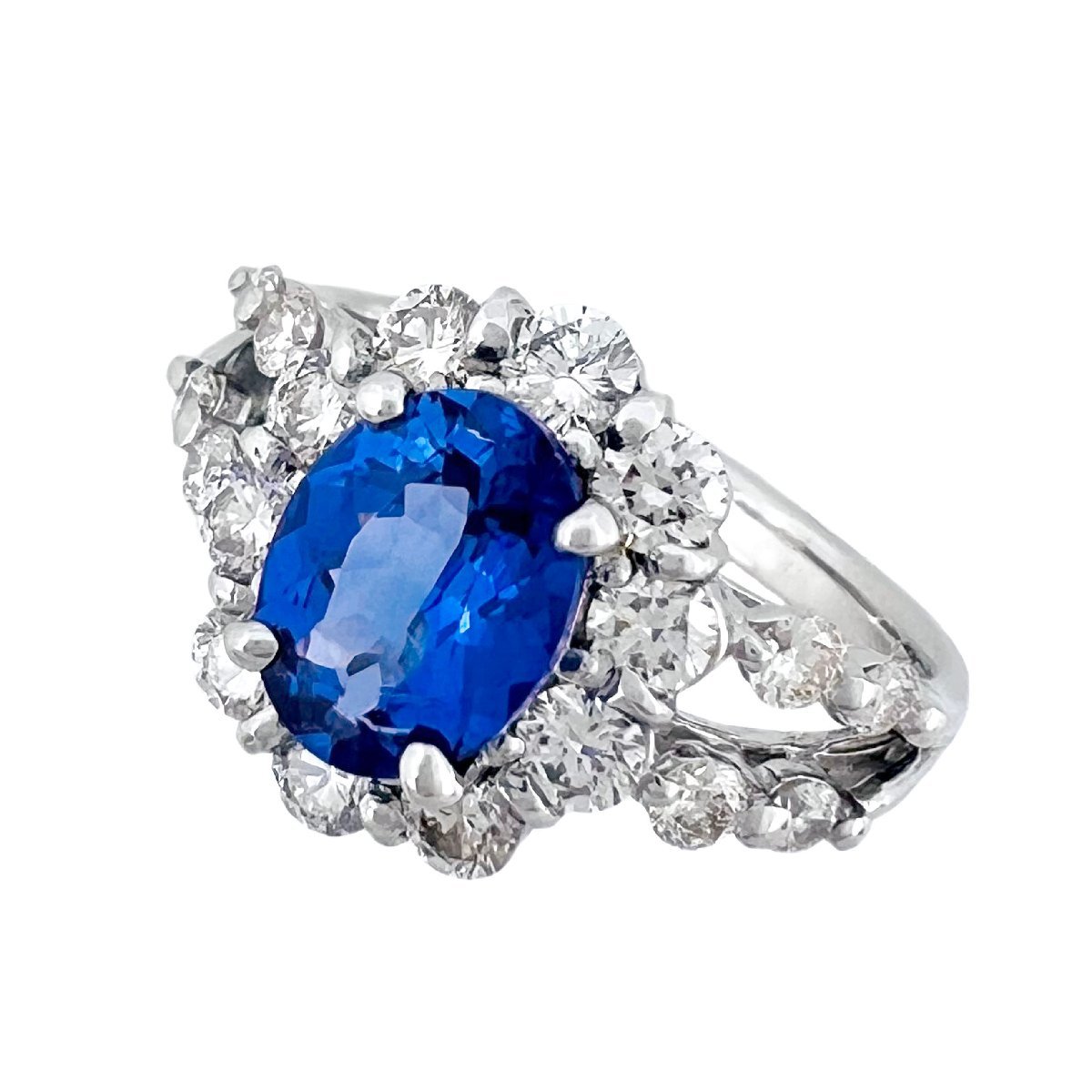 税込) リング タンザナイト 1.240ct ダイヤモンド 0.88ct 10号 Pt950