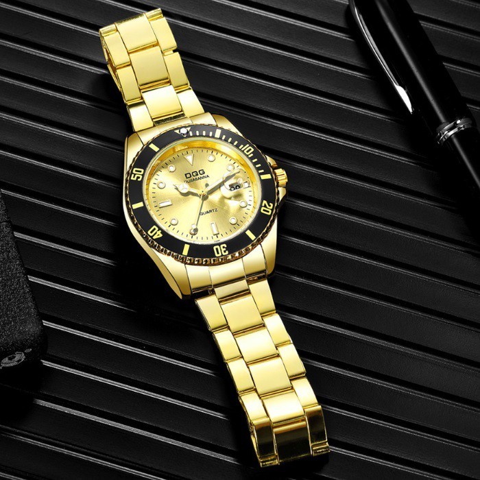 ゴールド新品◆メンズ腕時計★大ヒット送料無料デイトクォーツ数量限定_画像2