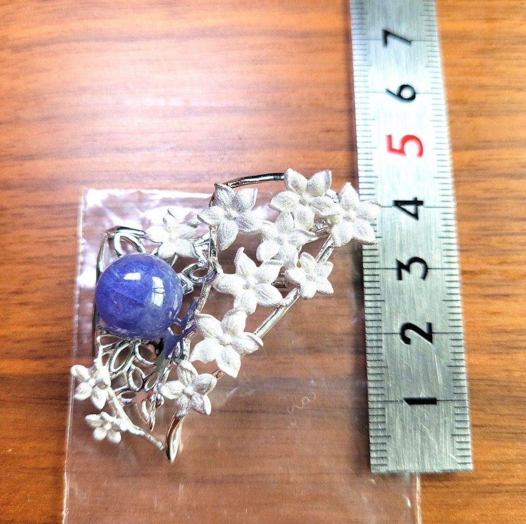 GSTV SV タンザナイト ペンダントブローチ 花 紫 宝石 GSTV SV タンザナイト ペンダントブローチ 花 紫 宝石