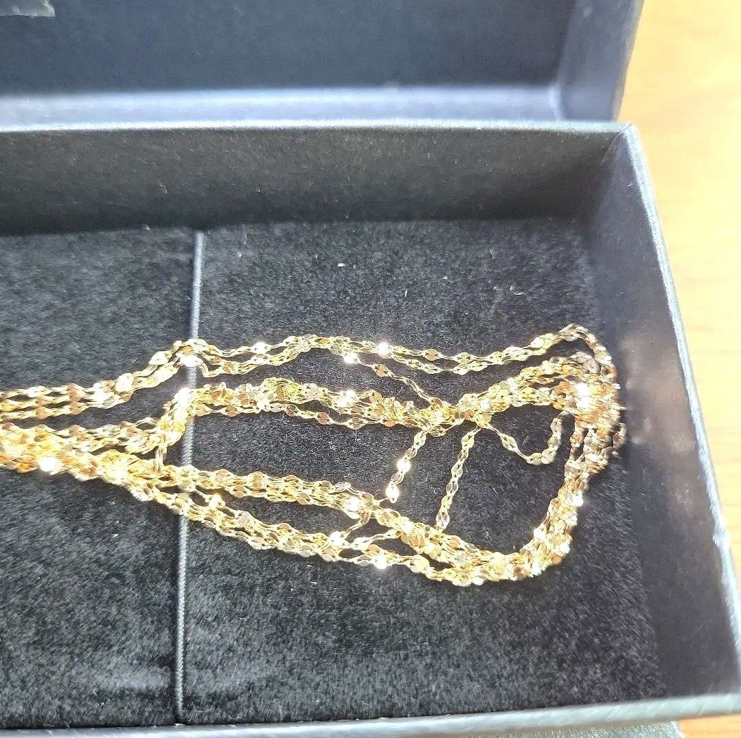 GSTV K18YG ミニペタル8連ネックレス 18金 ゴールドチェーン 女性 宝石