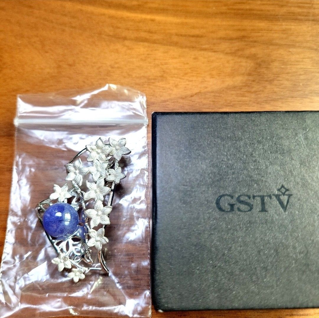 GSTV SV タンザナイト ペンダントブローチ 花 紫 宝石 GSTV SV タンザナイト ペンダントブローチ 花 紫 宝石