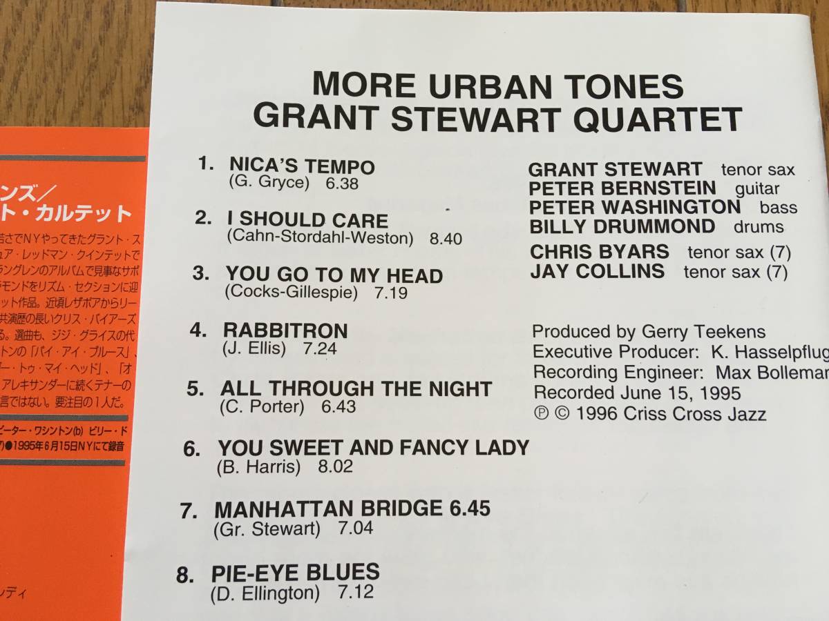 ★帯付！グラント・スチュワート GRANT STEWART ＋PETER BERNAREIN TRIO　_画像2