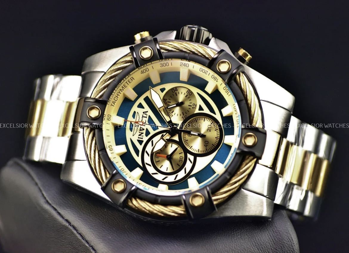 インビクタ 38957 ボルト ゴールド クロノグラフウォッチ 定価595$インヴィクタ INVICTA メンズ腕時計