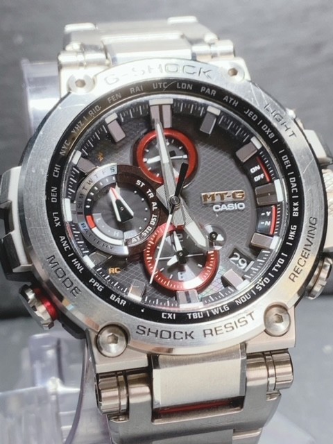 超美品 CASIO カシオ G-SHOCK ジーショック MTG 腕時計 電波ソーラー腕時計 無垢バンド、レイヤーコンポジットバンド MTG-B1000D-1AJF_画像1