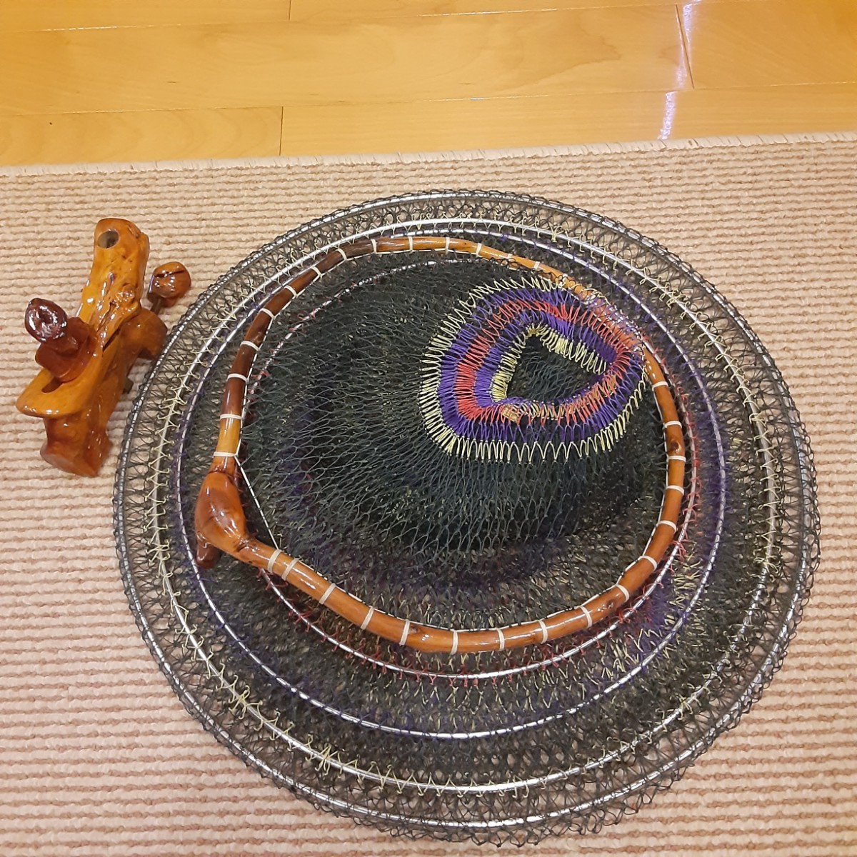 ヘラブナ釣り　手編みフラシと万力セット　美品