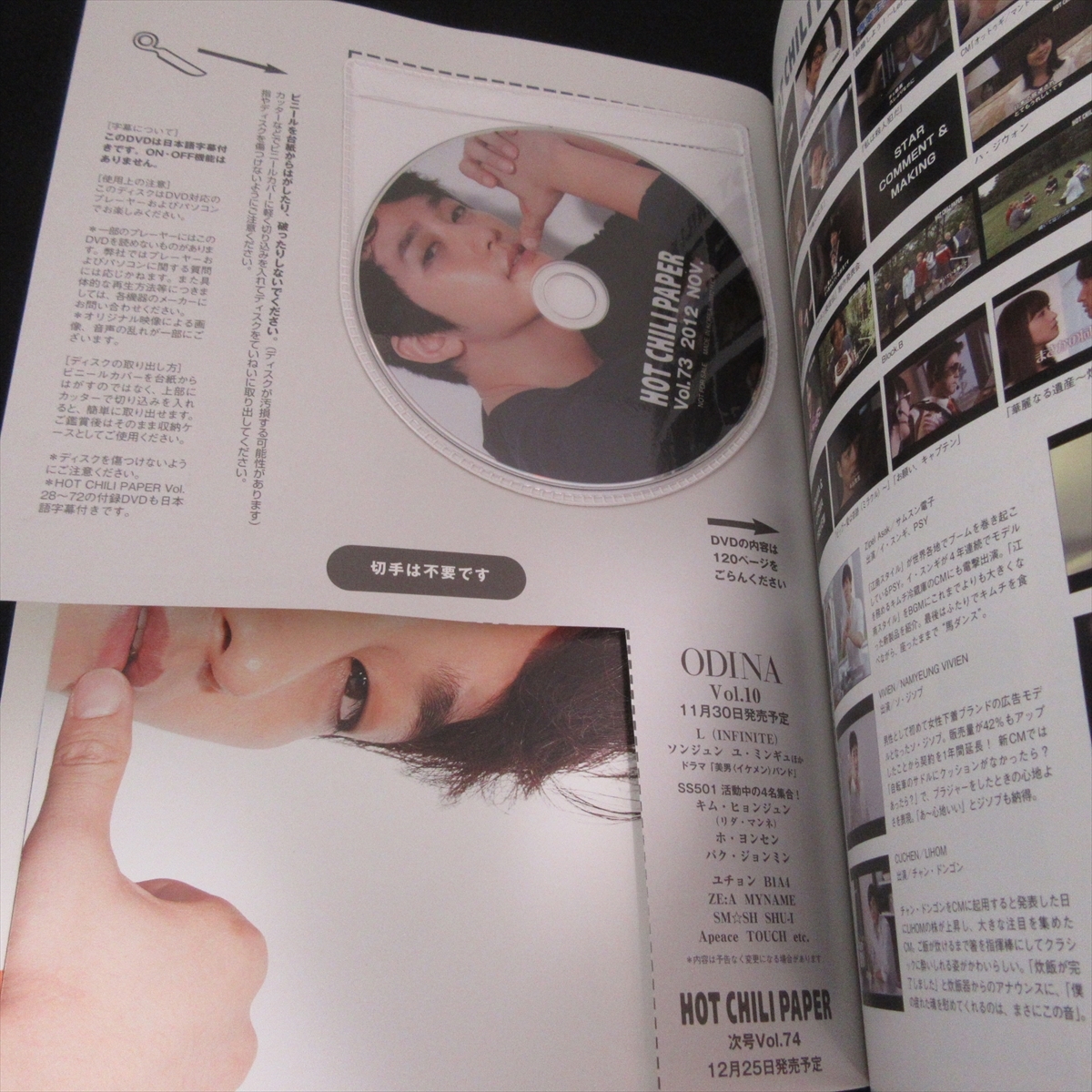 DVD付 絶版本 『HOT CHILI PAPER ホット・チリ・ペーパー Vol.73 (2012年11月号)』 ■送170円 特集：パク・シフ●_画像2