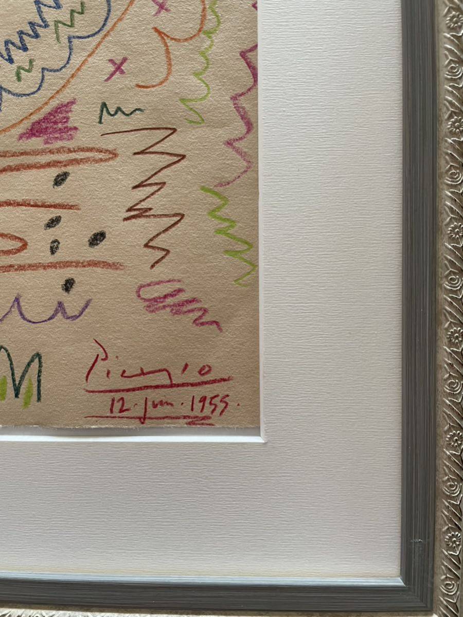 貴重肉筆 超希少 パブロ ピカソ Picasso【男の頭】1955年 手書き 貴重肉筆 超希少 パブロ ピカソ Picasso【男の頭】1955年 手書き