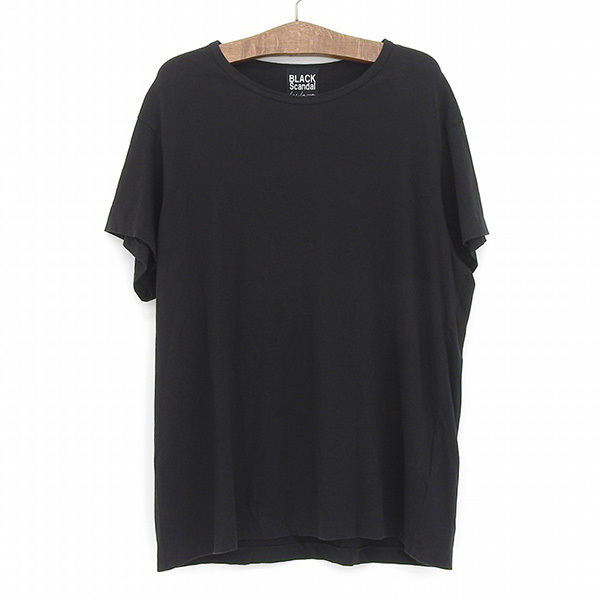 ◆美品◆ ブラックスキャンダル ヨウジヤマモト BLACK Scandal Yohji Yamamoto 綿 Tシャツ メンズ 黒 size3 2020SS HN-T43-085 [Y02383]