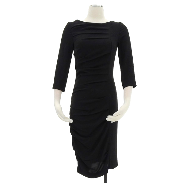 ◆美品◆ エスカーダ ESCADA ワンピース ドレス 綺麗 シルエット size 34 黒金タグ 高級 レディース [260095]