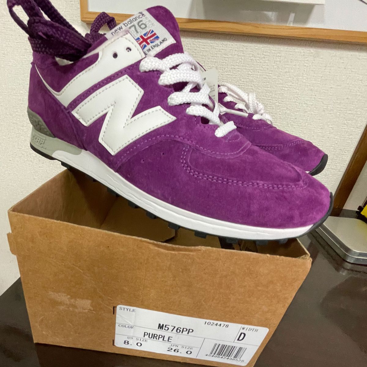 NEW BALANCE UK製 M576 新品 30周年記念　オールスエード　パープルxホワイト限定　26cm ニューバランス