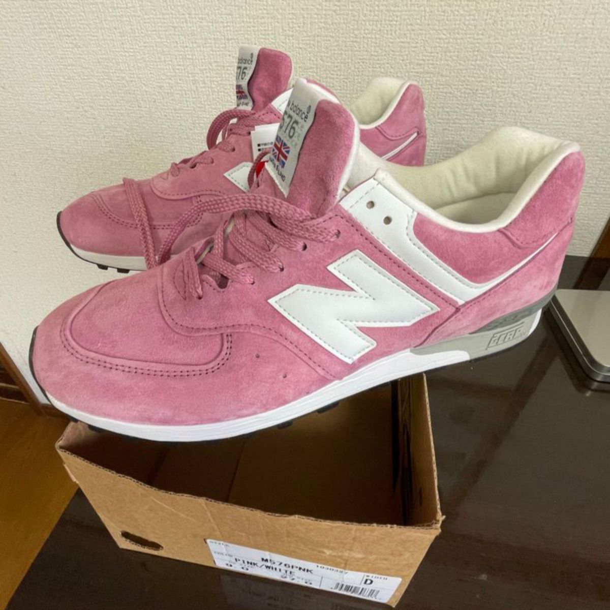 NEW BALANCE UK製 M576 新品 30周年記念 オールスエード ピンクx