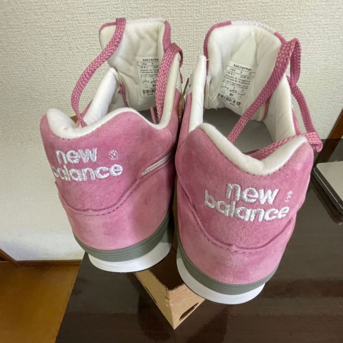 NEW BALANCE UK製 M576 新品 30周年記念 オールスエード ピンクx